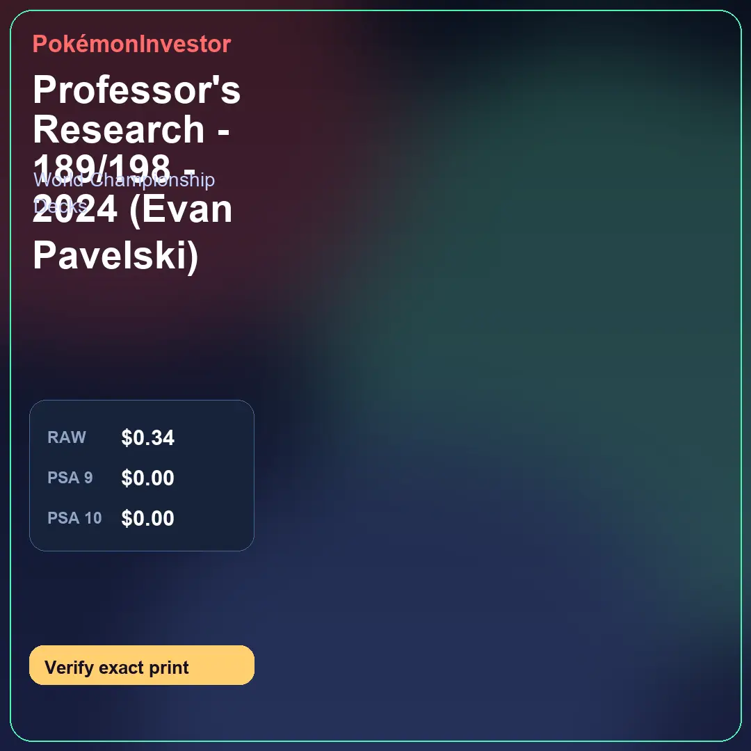 Card research image for Professor's Research - 189/198 - 2024 (Evan Pavelski)