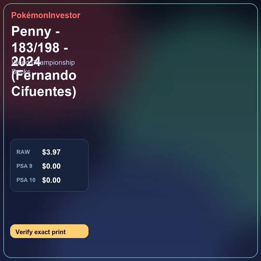 Card research image for Penny - 183/198 - 2024 (Fernando Cifuentes)