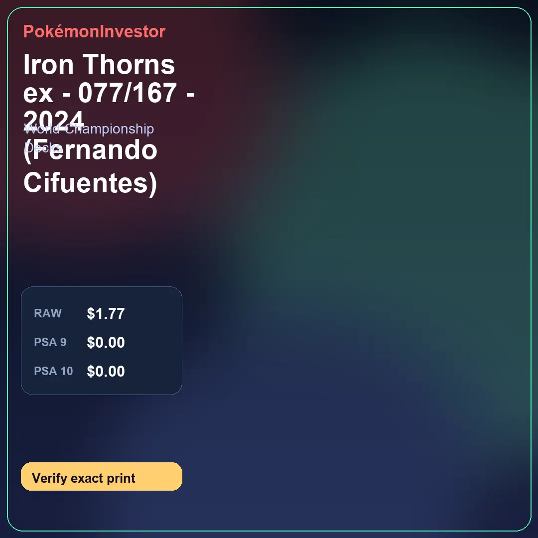 Card research image for Iron Thorns ex - 077/167 - 2024 (Fernando Cifuentes)