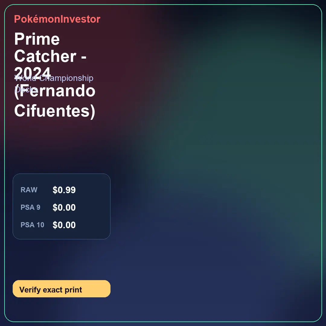 Card research image for Prime Catcher - 2024 (Fernando Cifuentes)
