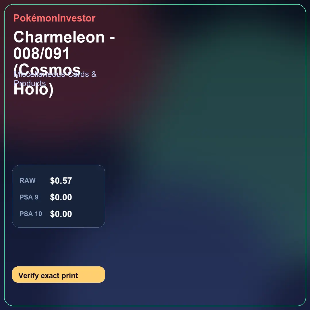 Card research image for Charmeleon - 008/091 (Cosmos Holo)