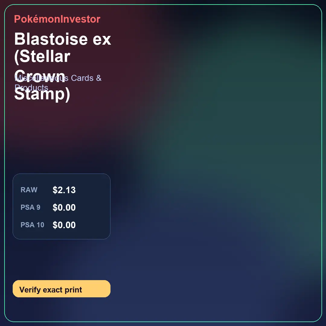 Card research image for Blastoise ex (Stellar Crown Stamp)