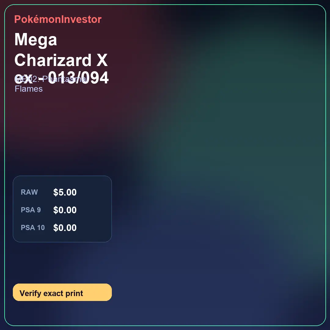 Card research image for Mega Charizard X ex - 013/094