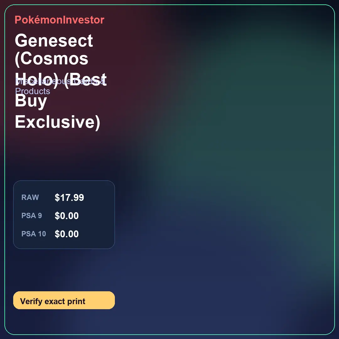 Card research image for Genesect (Cosmos Holo) (Best Buy Exclusive)