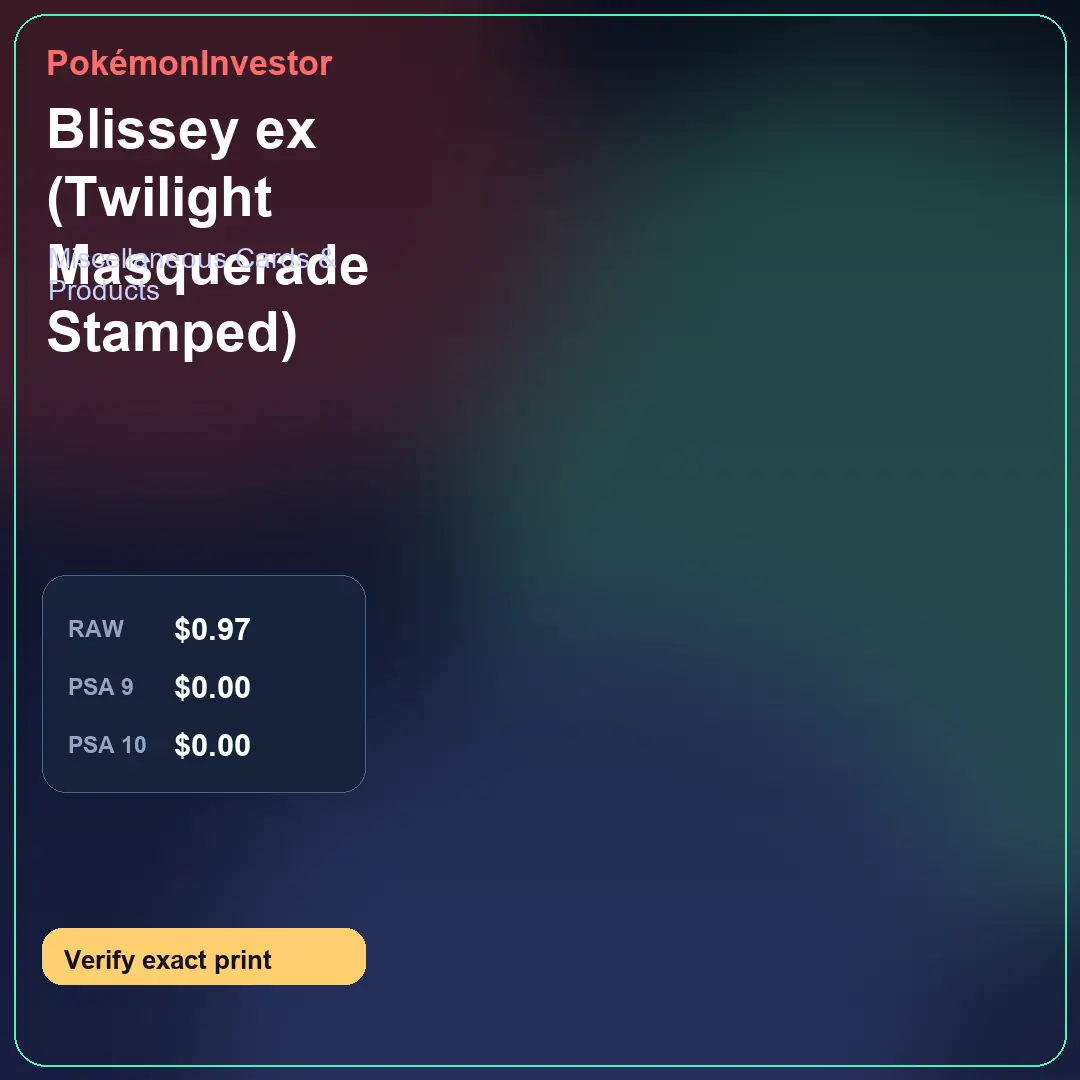 Card research image for Blissey ex (Twilight Masquerade Stamped)