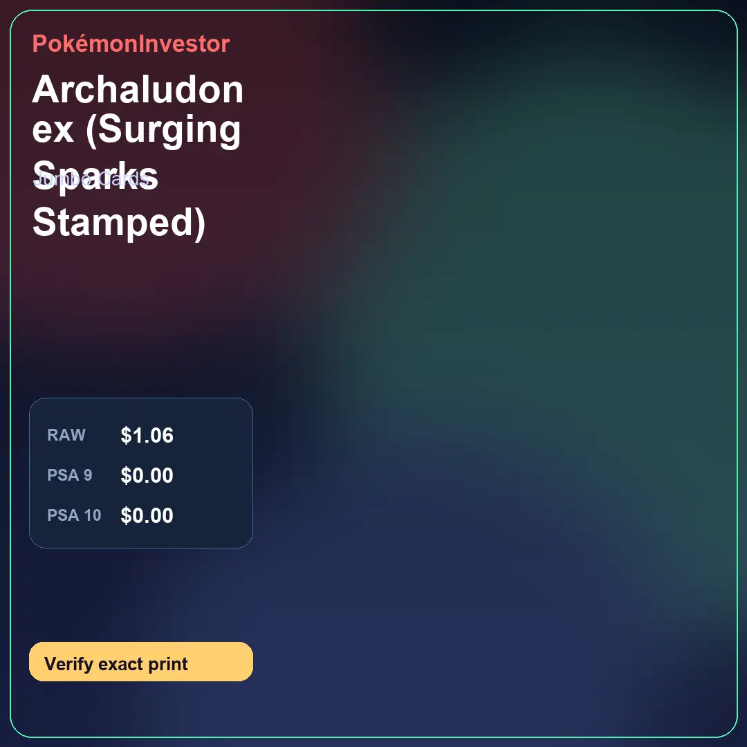 Card research image for Archaludon ex (Surging Sparks Stamped)