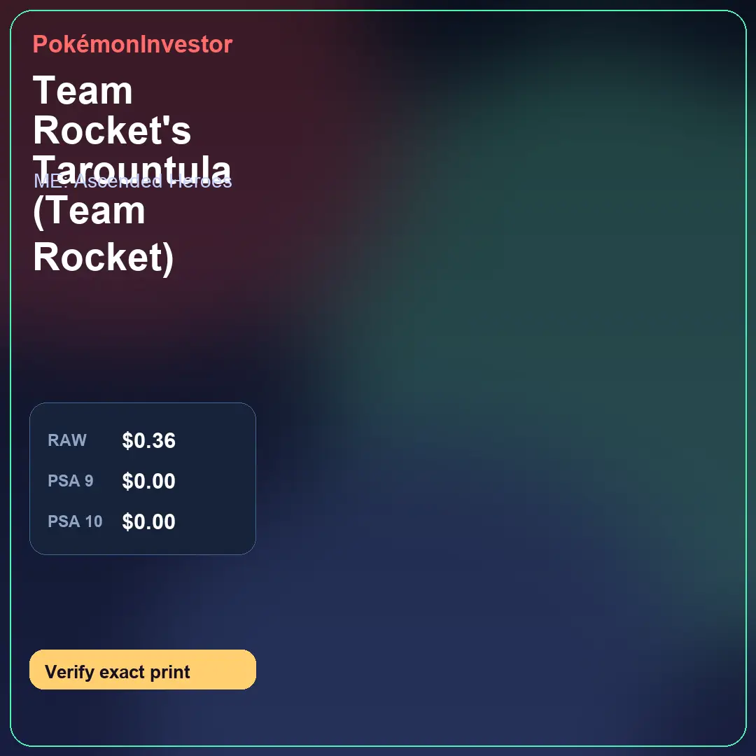 Card research image for Team Rocket's Tarountula (Team Rocket)