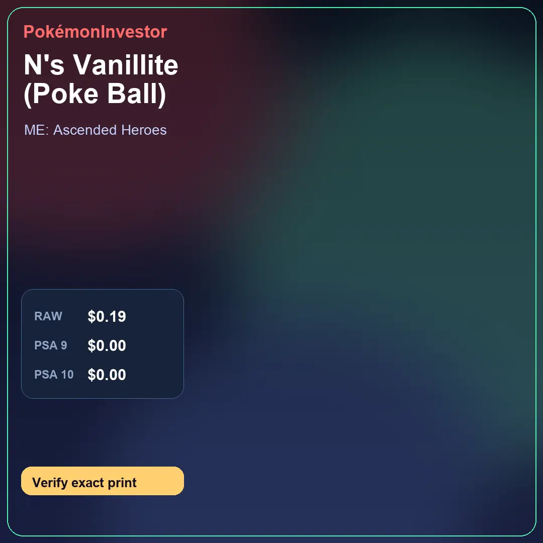 Card research image for N's Vanillite (Poke Ball)