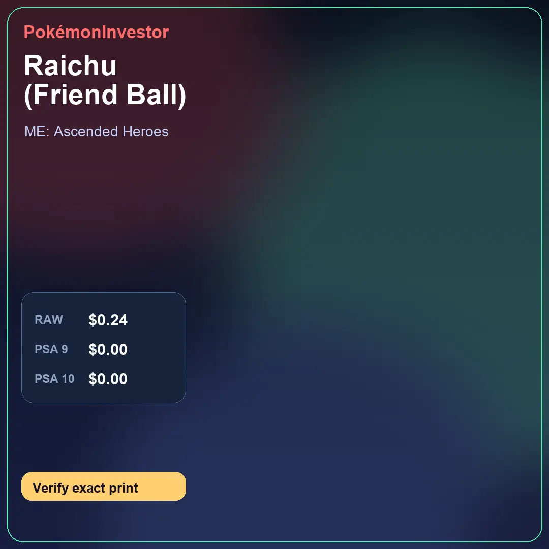 Card research image for Raichu (Friend Ball)