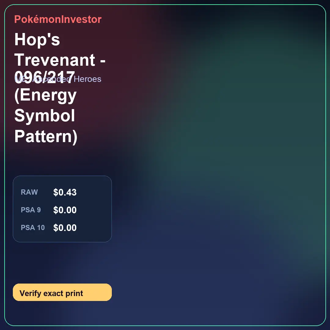 Card research image for Hop's Trevenant - 096/217 (Energy Symbol Pattern)