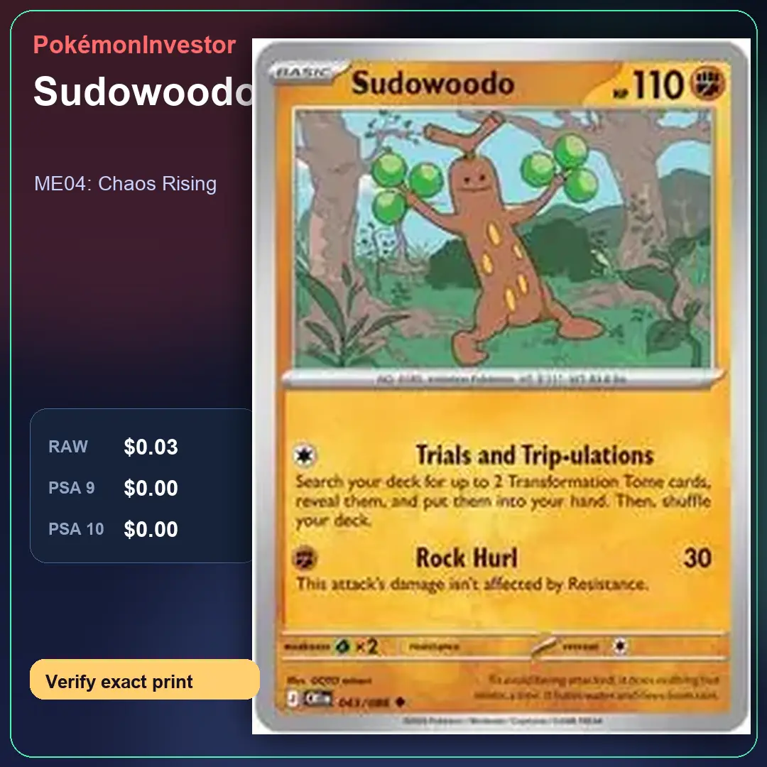 Card research image for Sudowoodo