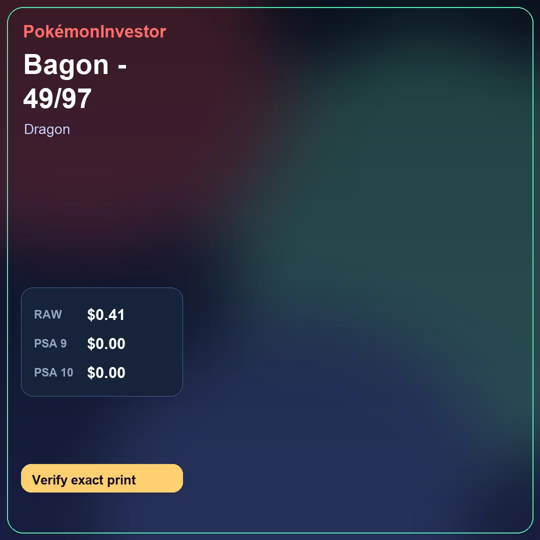 Card research image for Bagon - 49/97