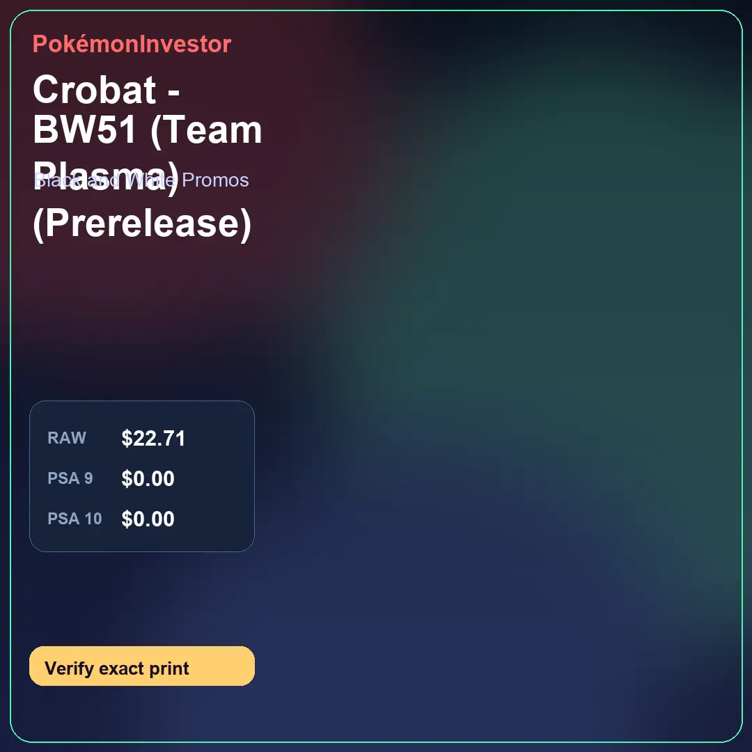 Card research image for Crobat - BW51 (Team Plasma) (Prerelease)