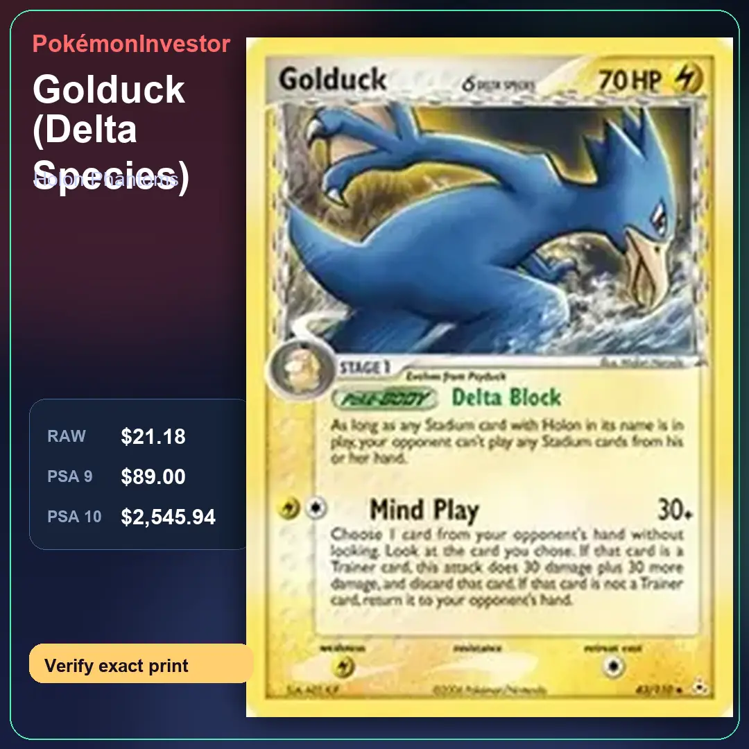 Card research image for Golduck (Delta Species)