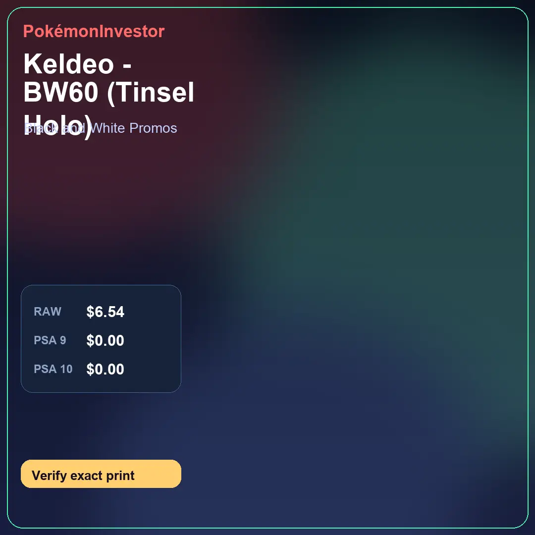 Card research image for Keldeo - BW60 (Tinsel Holo)