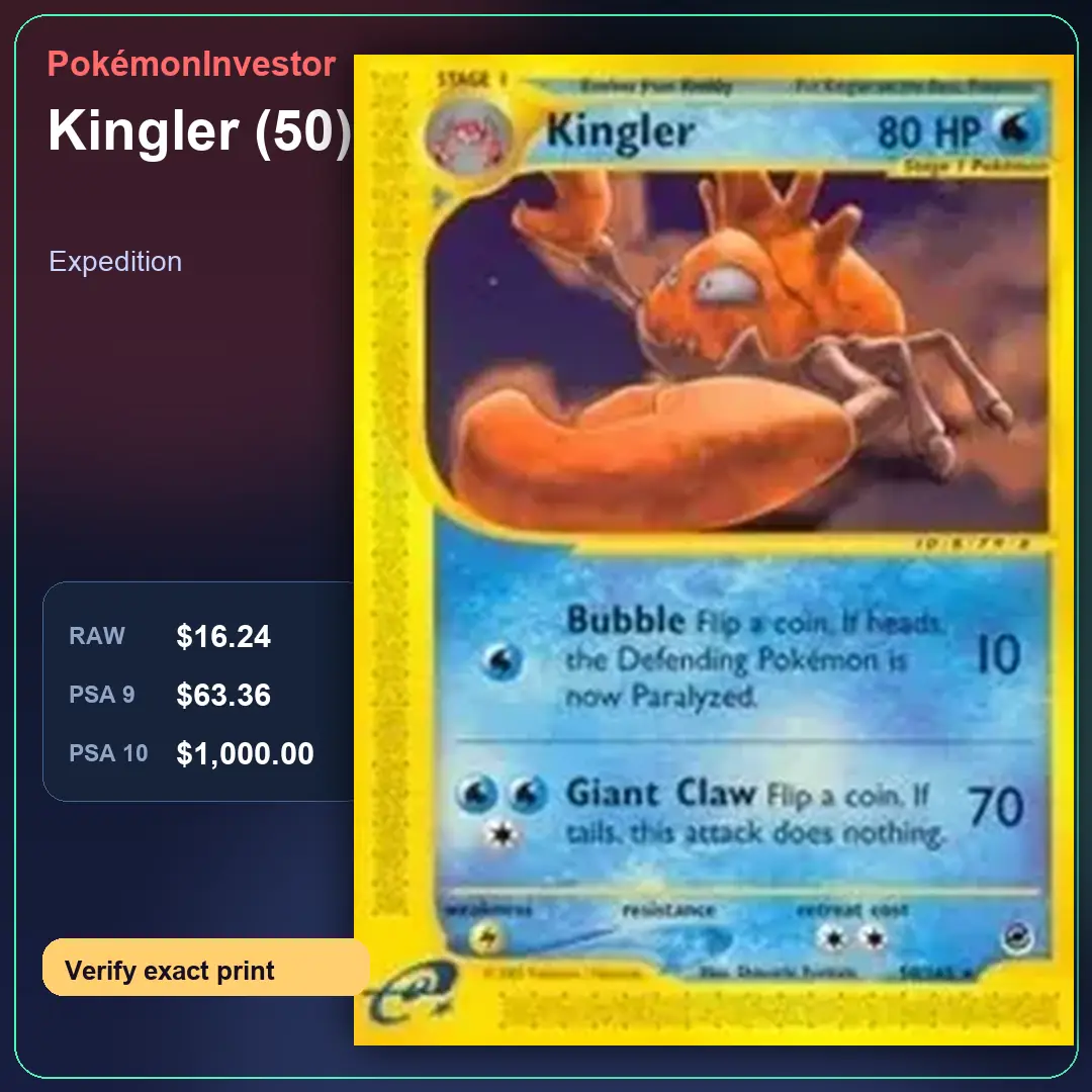 Card research image for Kingler (50)