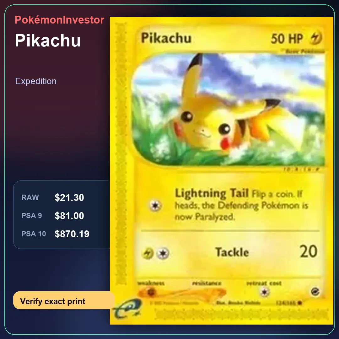 Card research image for Pikachu