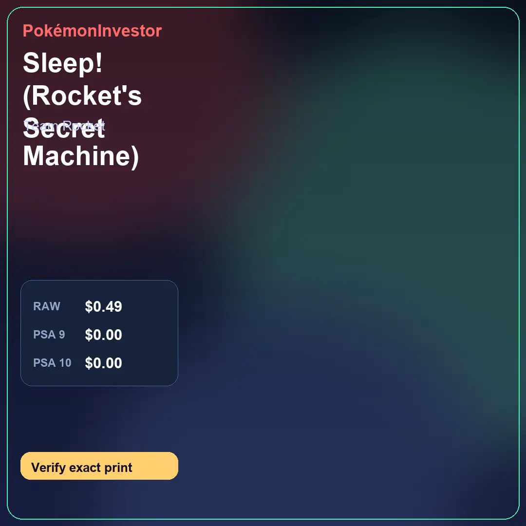 Card research image for Sleep! (Rocket's Secret Machine)