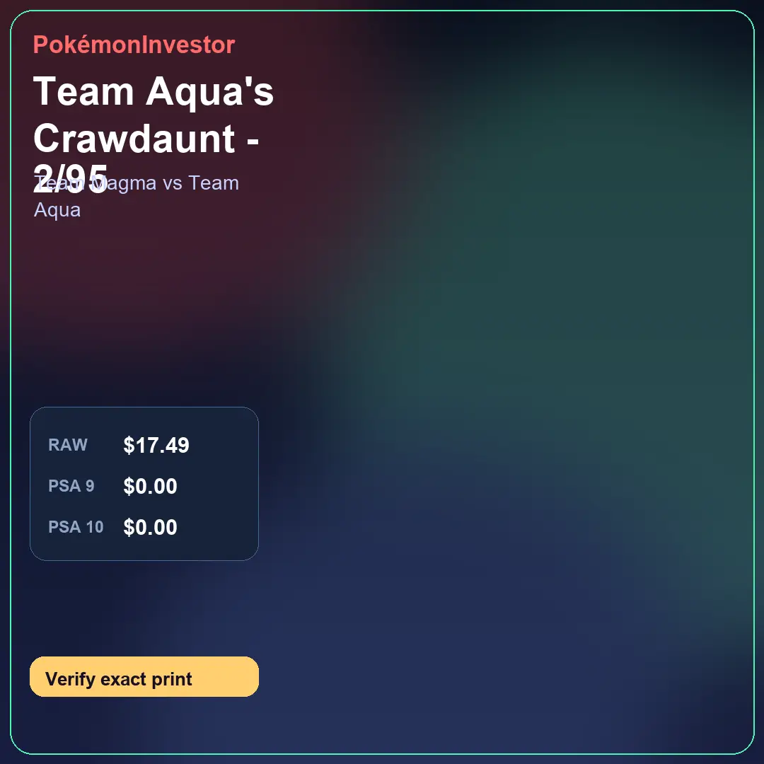 Card research image for Team Aqua's Crawdaunt - 2/95