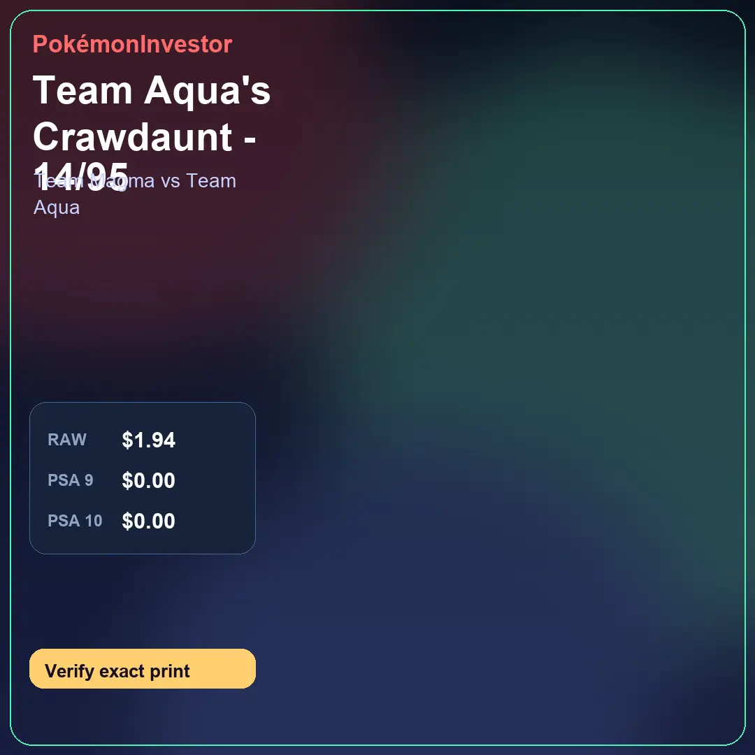 Card research image for Team Aqua's Crawdaunt - 14/95