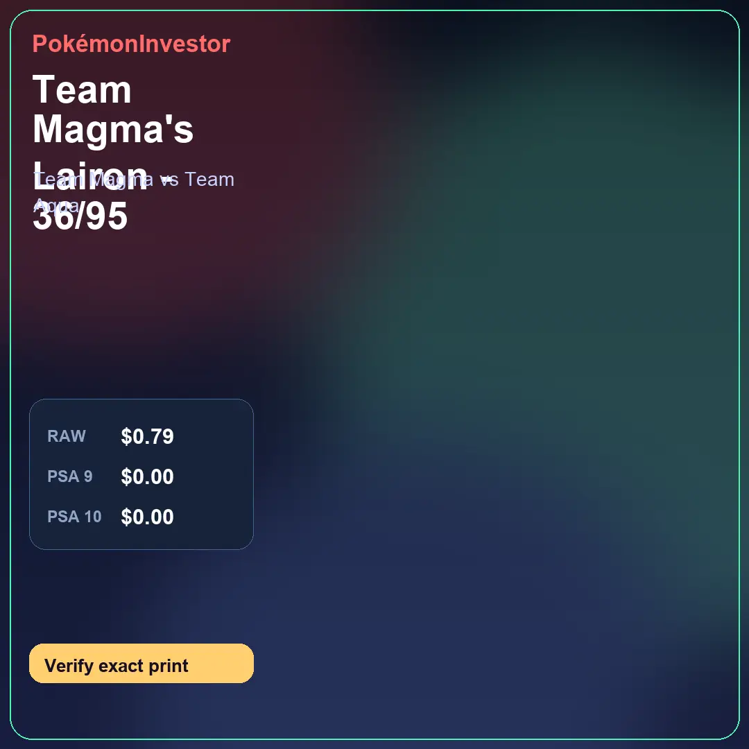 Card research image for Team Magma's Lairon - 36/95