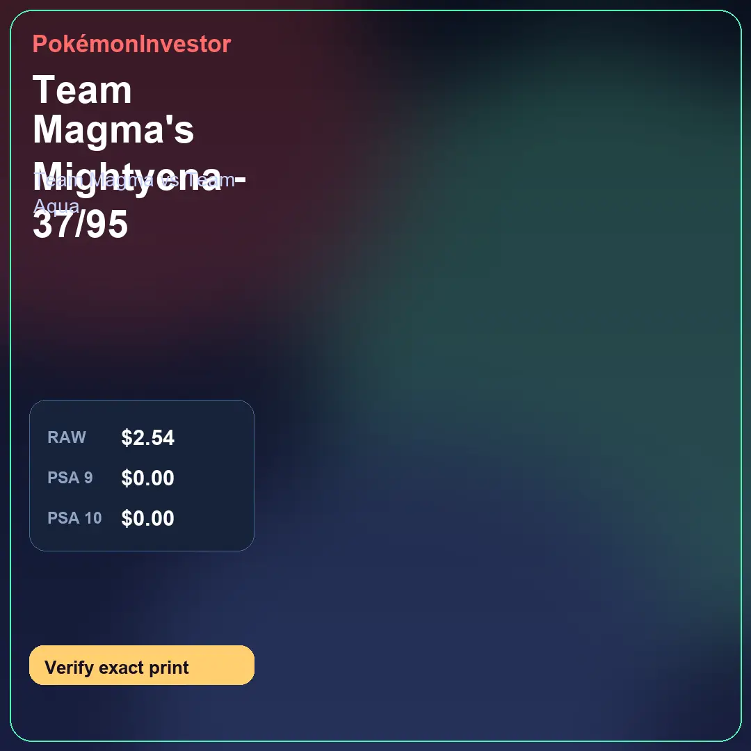 Card research image for Team Magma's Mightyena - 37/95
