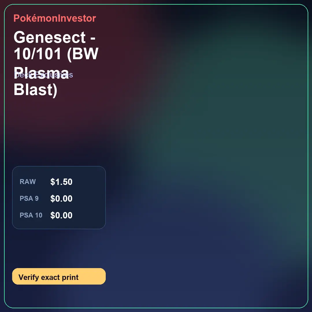 Card research image for Genesect - 10/101 (BW Plasma Blast)