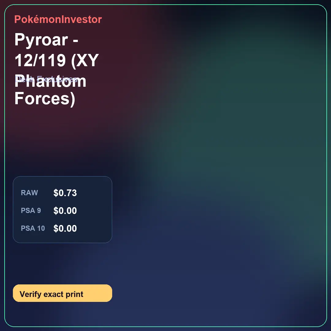 Card research image for Pyroar - 12/119 (XY Phantom Forces)