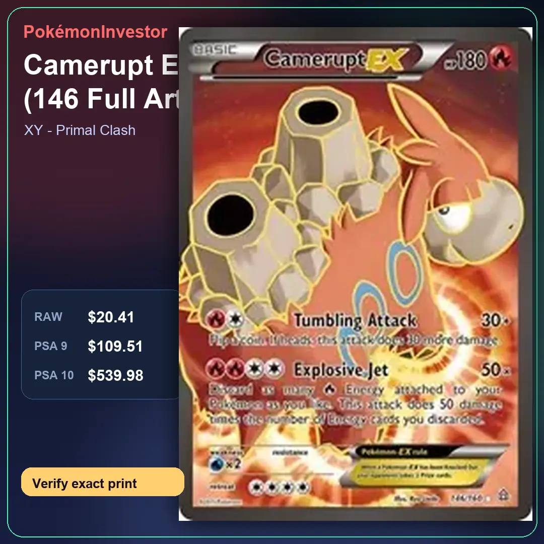 Card research image for Camerupt EX (146 Full Art)