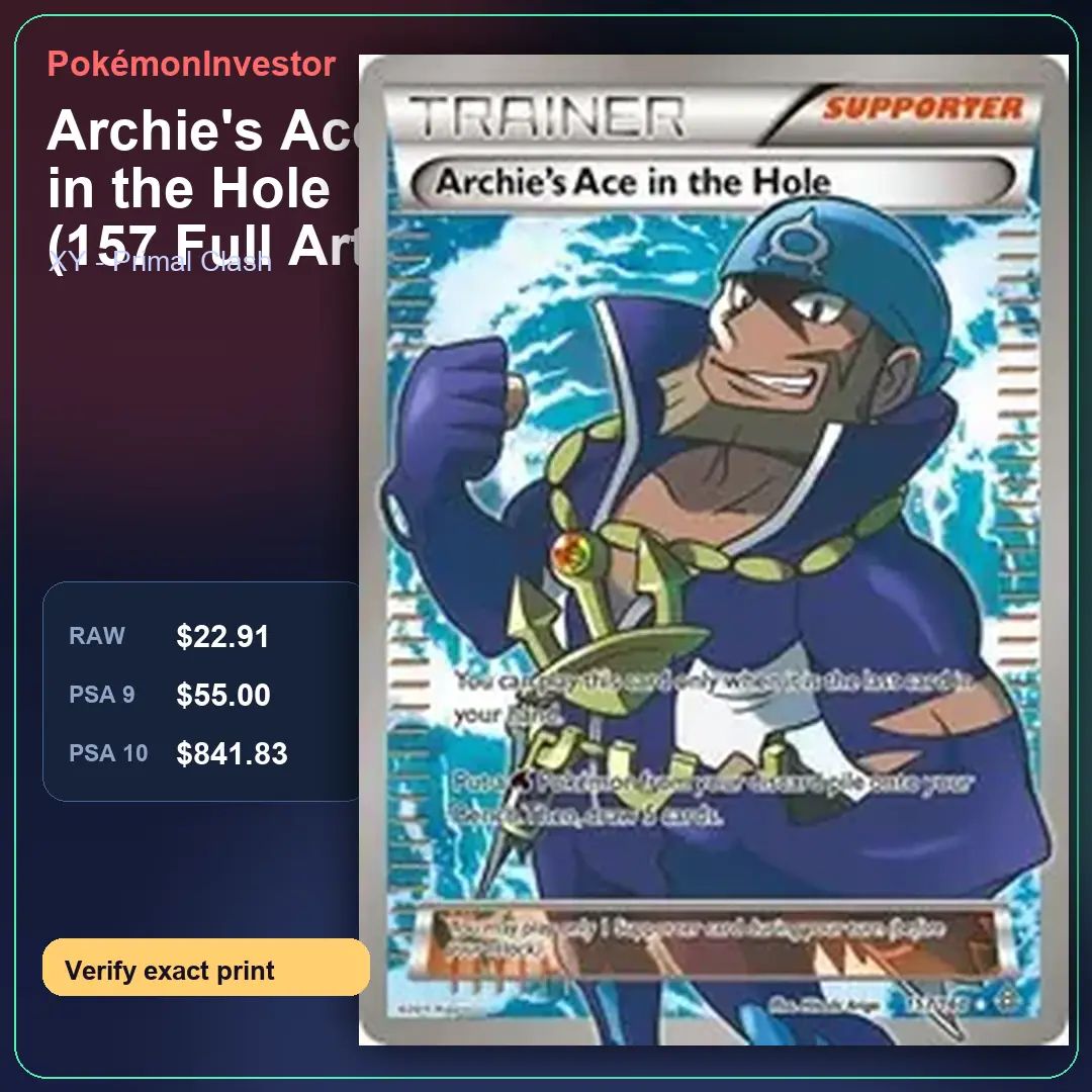 Card research image for Archie's Ace in the Hole (157 Full Art)