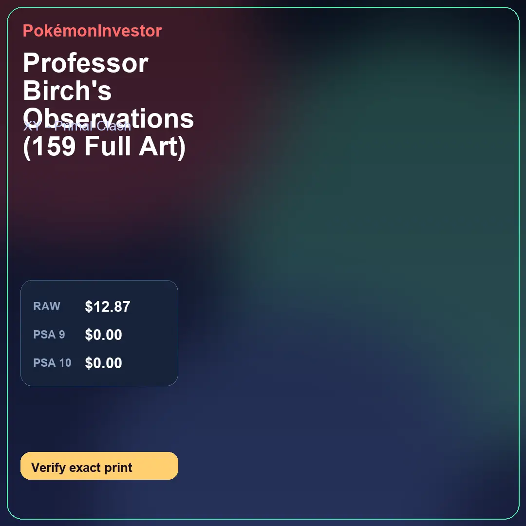 Card research image for Professor Birch's Observations (159 Full Art)